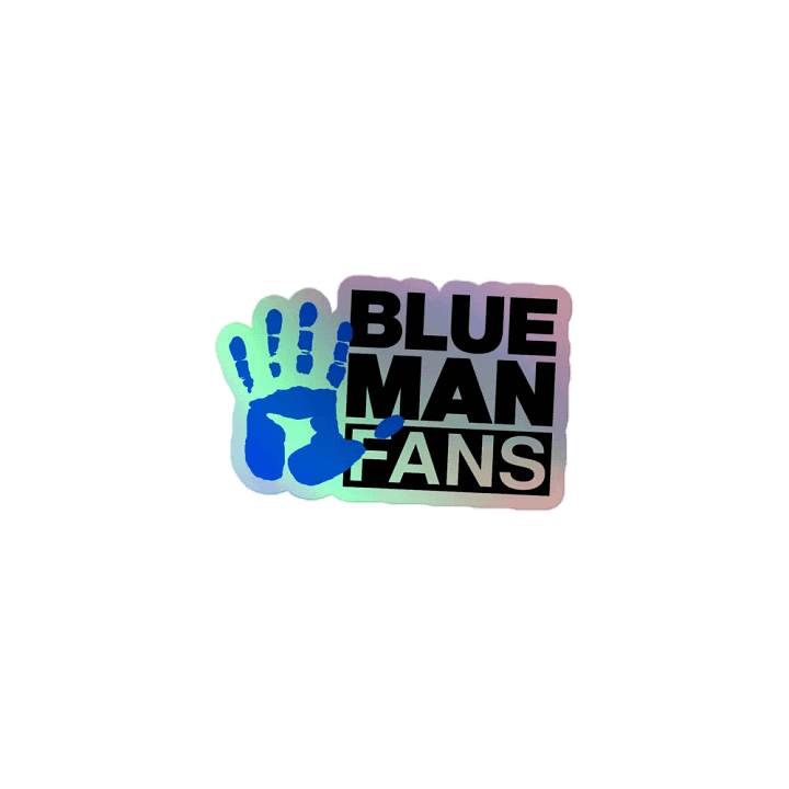 Blue Man Fans Hand Print Holofoil Sticker product image (1)