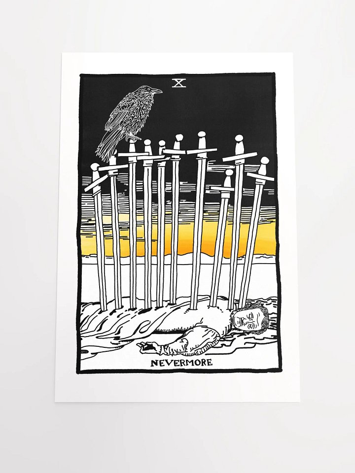 Edgar Allan Poe Ten of Swords Tarot Card Print product image (1)