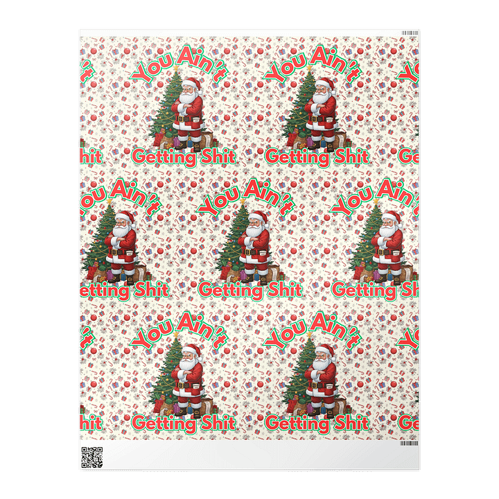 Funny Christmas Wrapping Paper – ‘You Ain’t Getting S*’ Santa Design | Naughty Santa Gift Wrap | Sarcastic Holiday Packaging for Gag Gifts & Pranks product image (2)