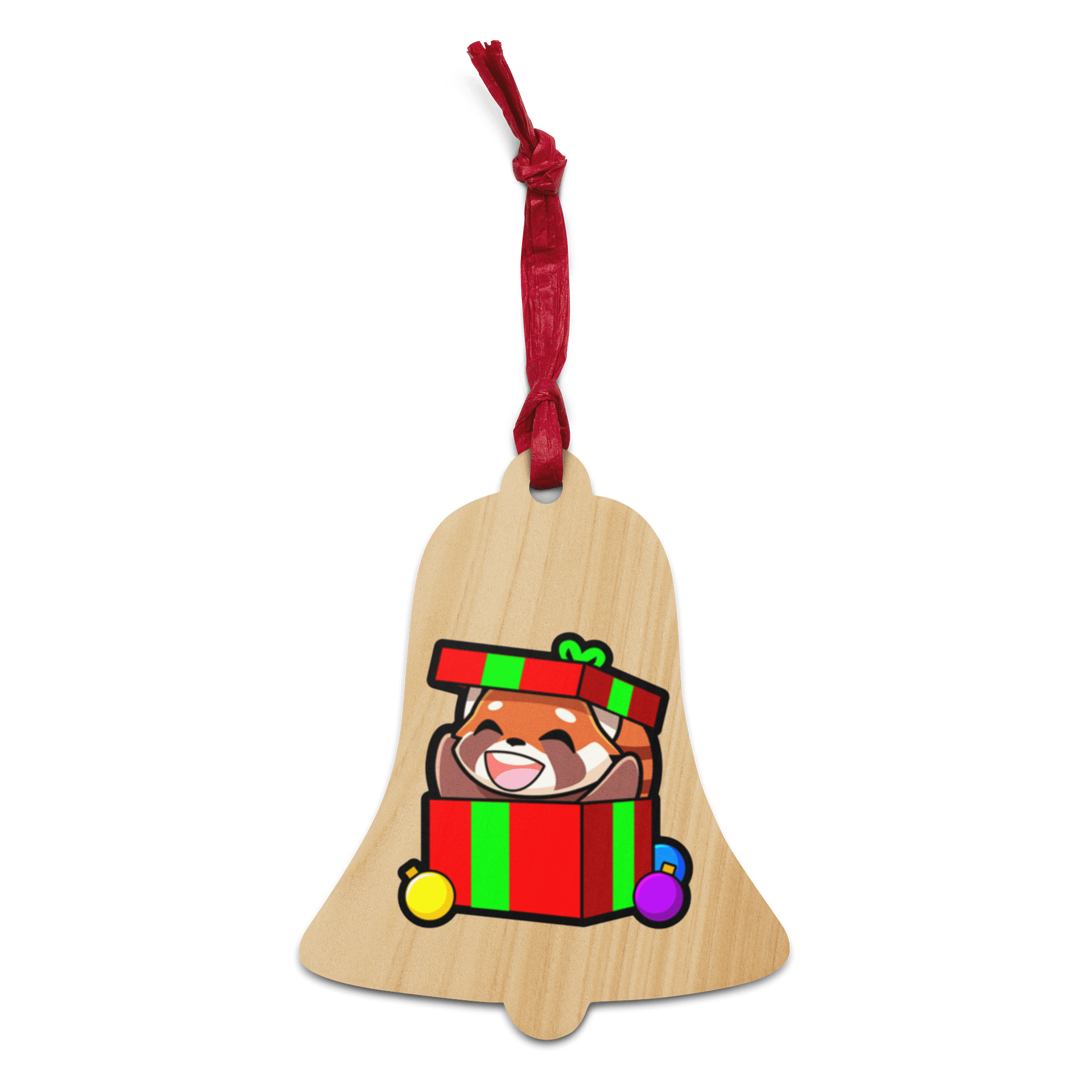 Holiday Present Panda Wooden Ornaments product image (1)