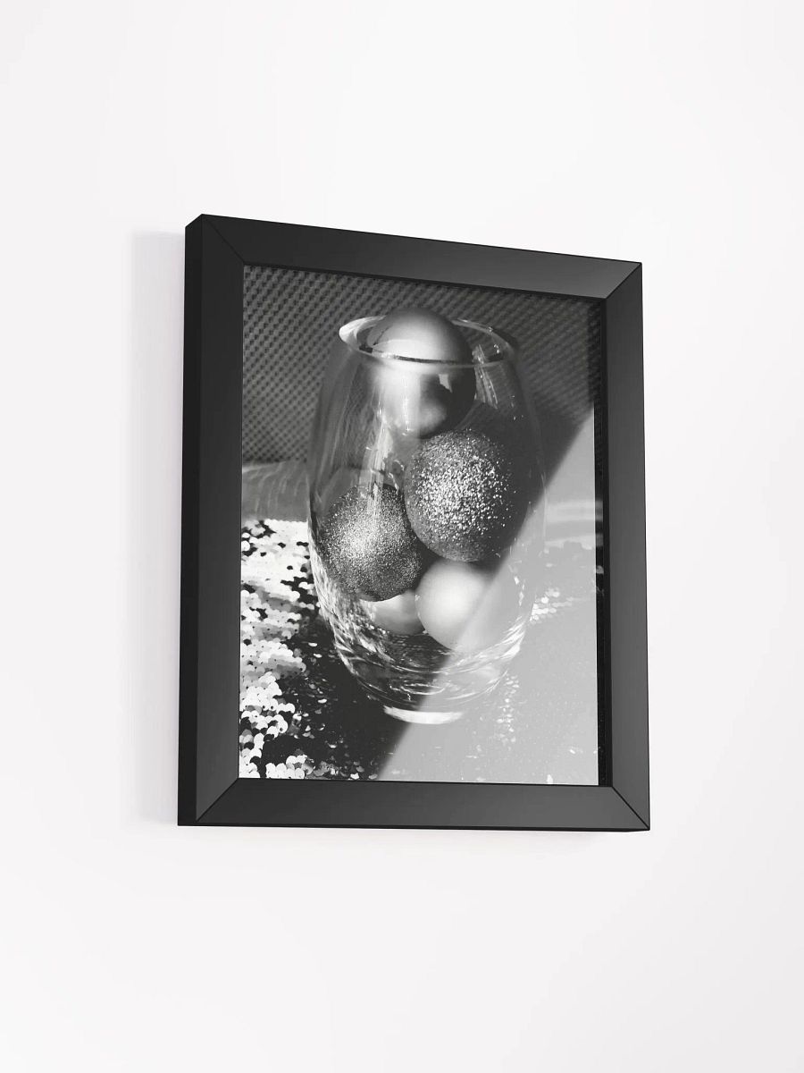 Glimmering Spheres in Monochrome Vase Framed Poster product image (2)