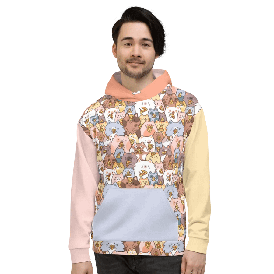 Whimsical Cat Pizza Party All-Over Hoodie product image (9)