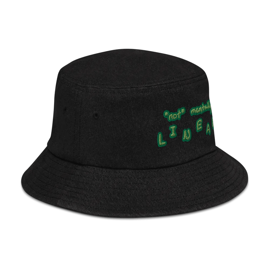*not* mentally linear (moss) denim bucket hat product image (3)
