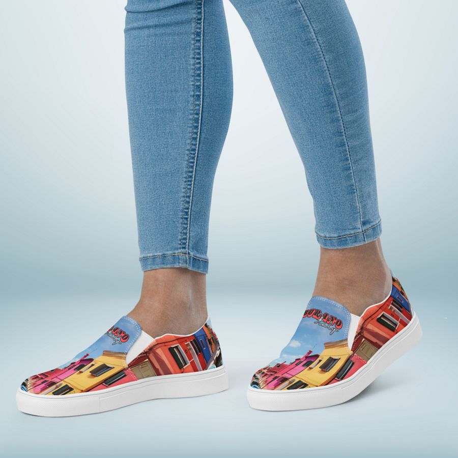 Burano Italy All Over Print Slip On Canvas Shoes product image (5)