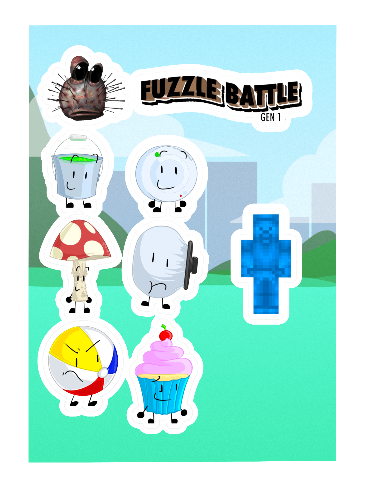 Fuzzle Battle Gen 1 Sticker Sheet product image (3)