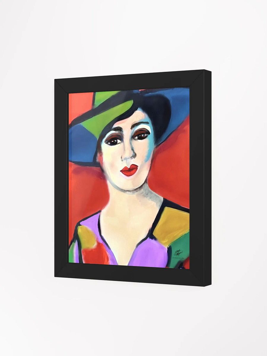 Donna with Hat Glossy Framed Print product image (3)