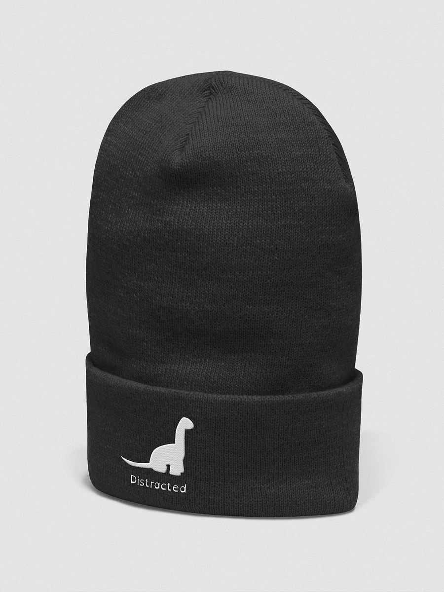 Distracted Dino - White Embroidered Beanie product image (9)