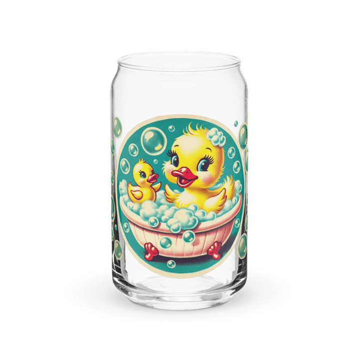 Ducky in a Bubble Bath Glass with Optional Lid and Straw product image (2)