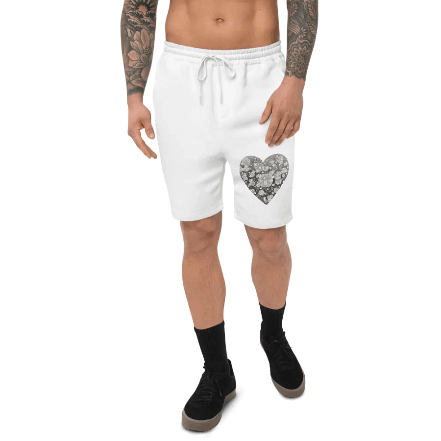 Nashīnasu - Men's Light Particles Heart Fleece White Shorts product image (3)