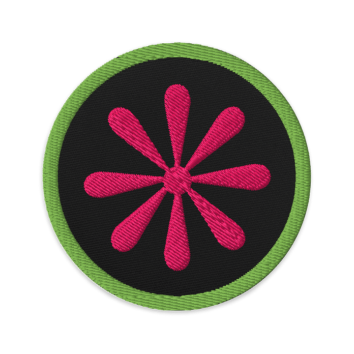 Props Design Embroidered Patch in Green & Pink - 3" Round product image (1)