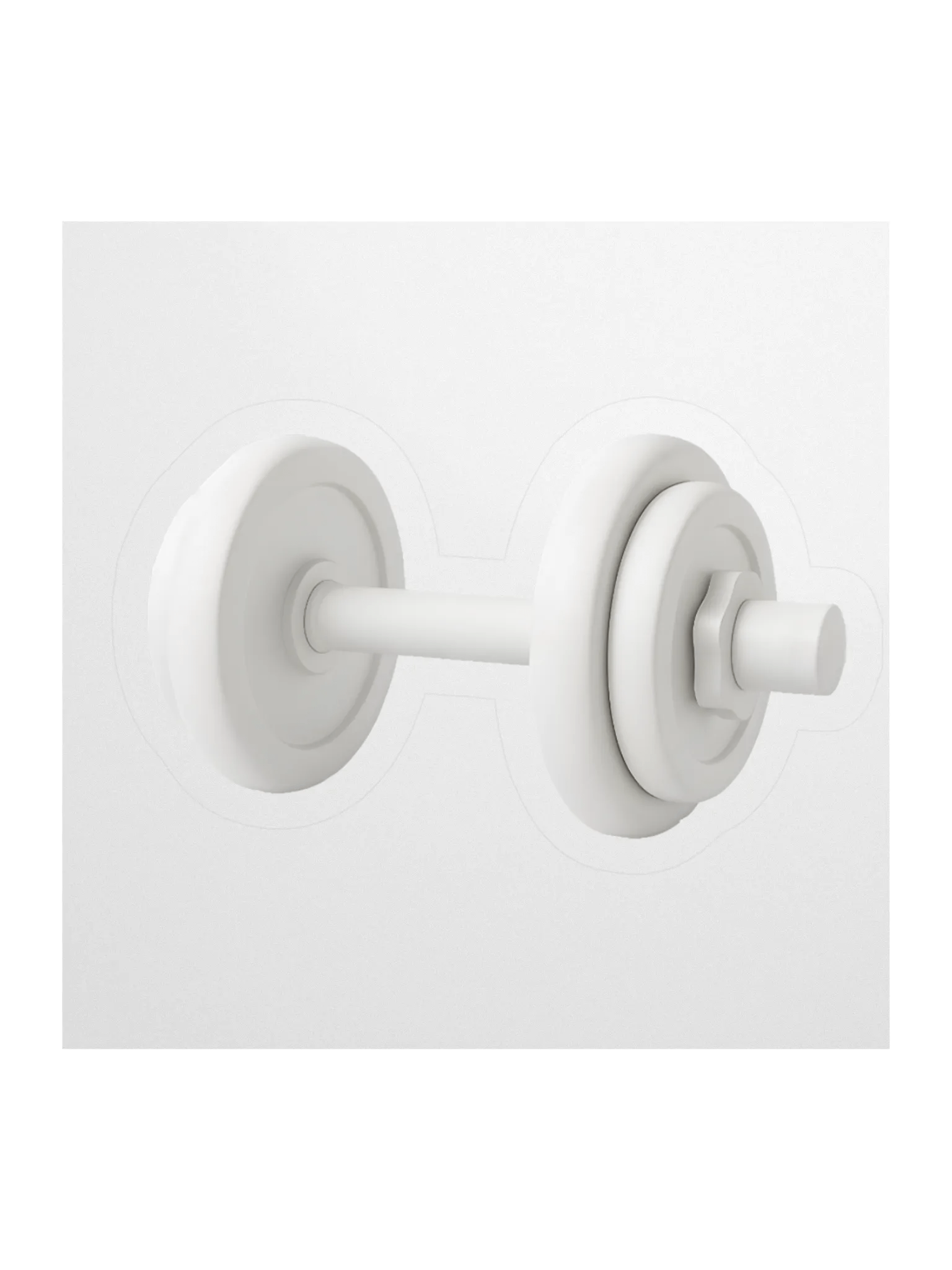 White Matte Dumbbell Sticker product image (1)