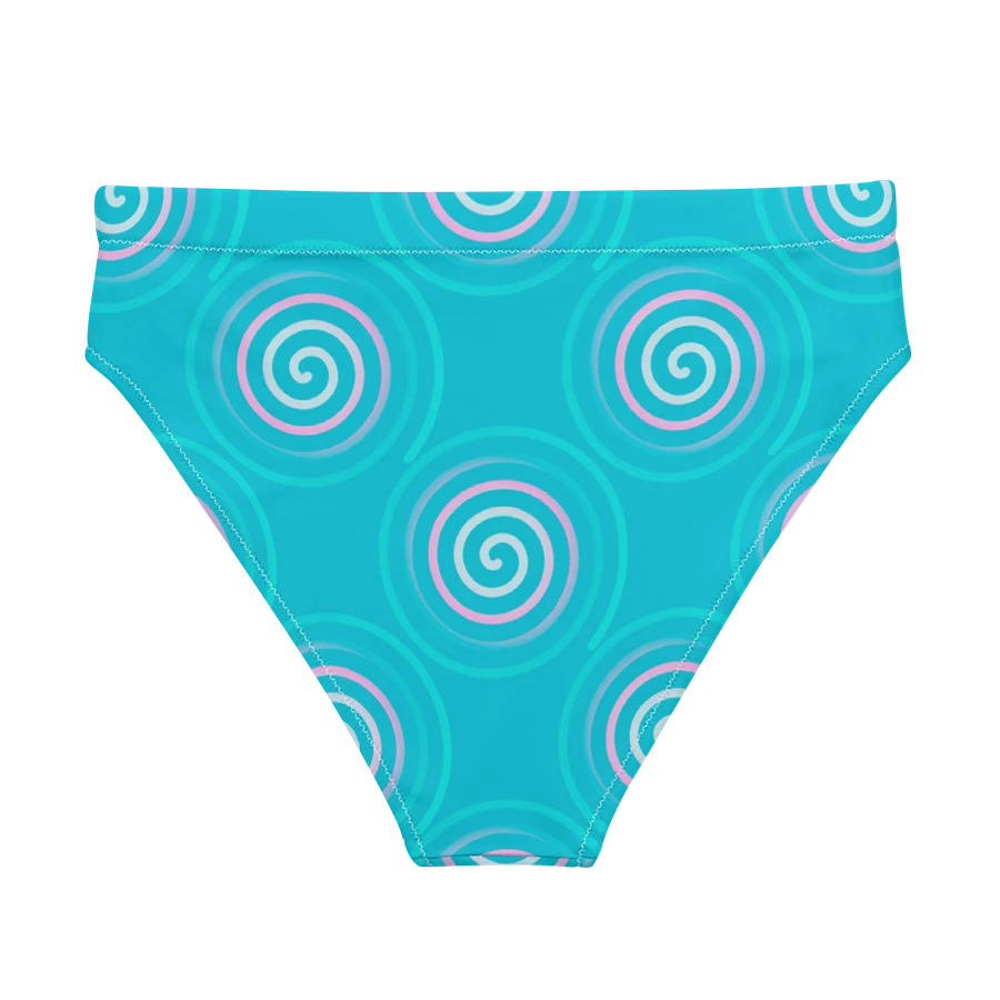 Beautiful Minimalist Ocean Swirl Pattern High Waisted Bikini Bottom product image (3)