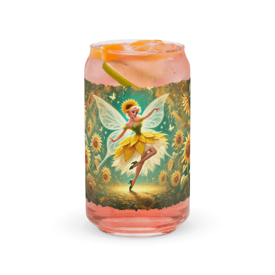 Sunflower Fairy Enchanting Glass with Optional Lid and Straw product image (7)