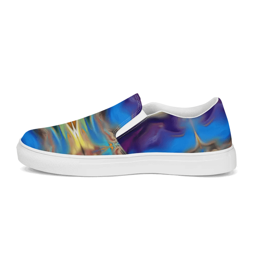 Colorful Pattern Womens Canvas Slip-On Shoes | Rainbow Pattern Shoes product image (9)
