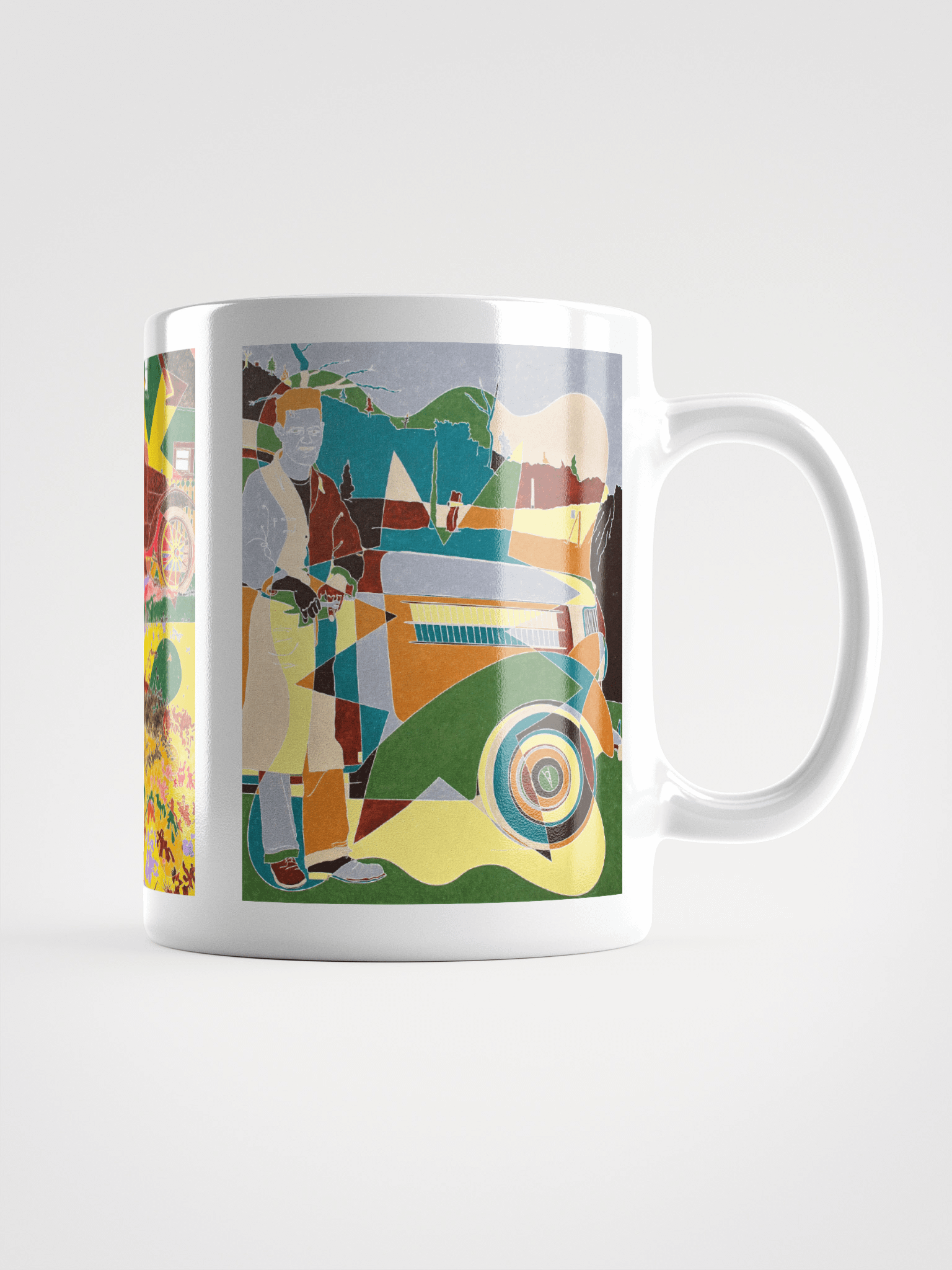 Three Masterwork Cars on White Glossy Mug product image (2)