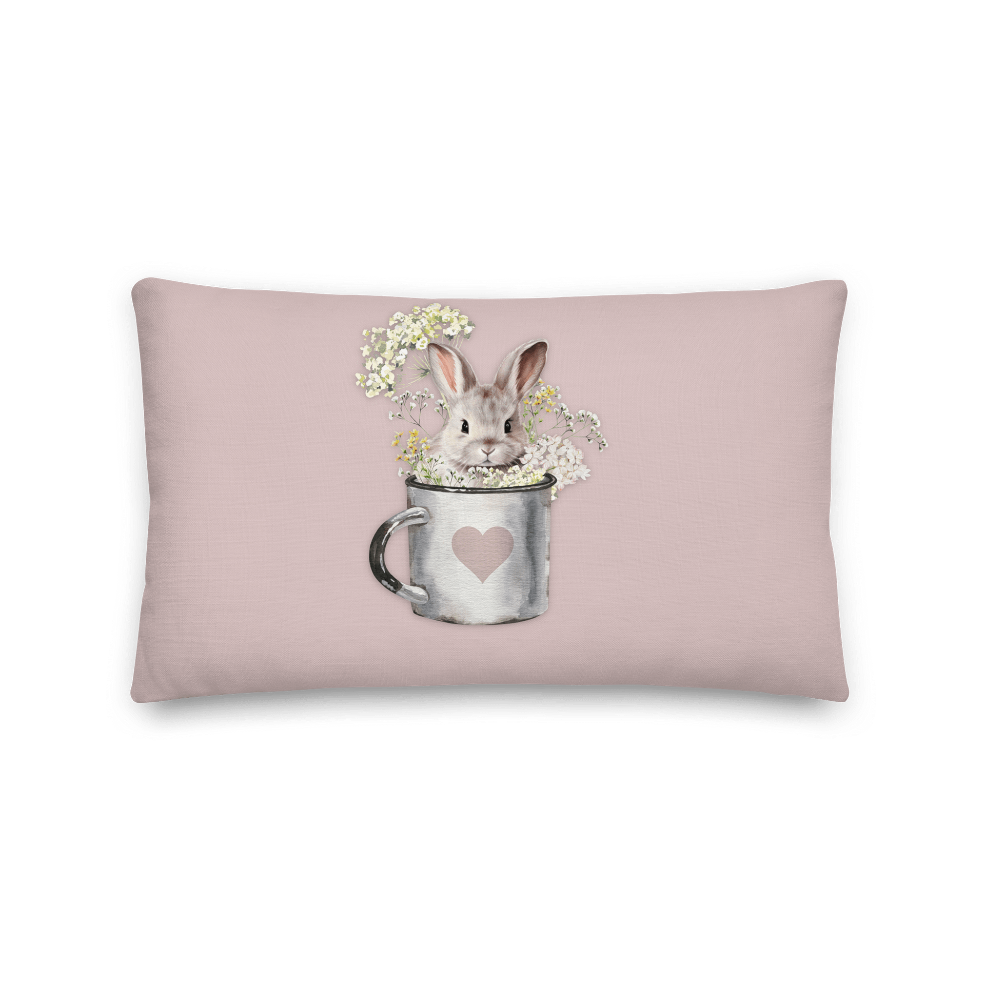 Bunny in A Mug - Blush Rose Pillow product image (3)
