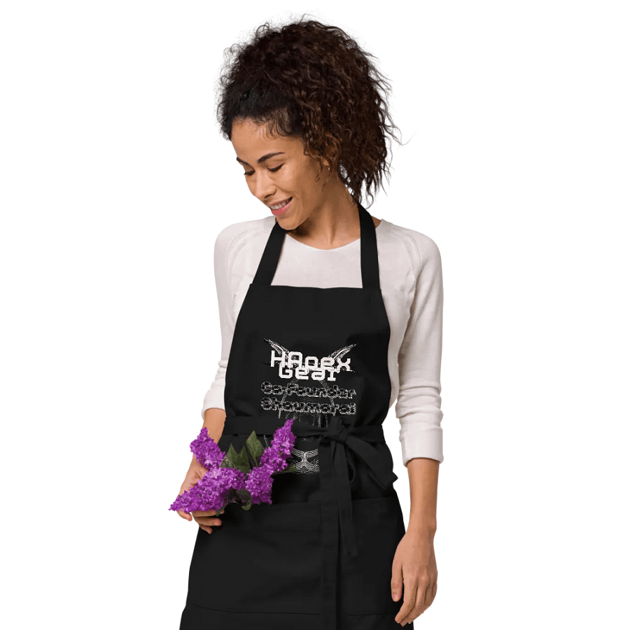 Organic Cotton Apron - Co Founder Shaumarai - White HApex Gear White Logo product image (9)