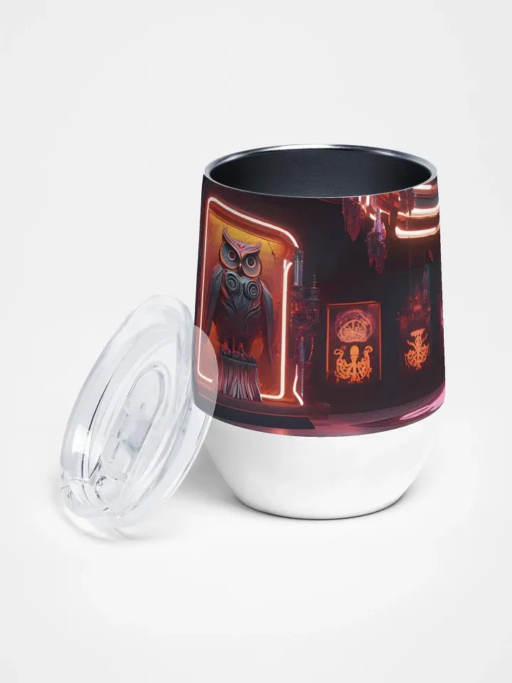 The Neon Owl's Haunted Museum Tumbler 12 Oz – A Spooky Sip Awaits product image (2)