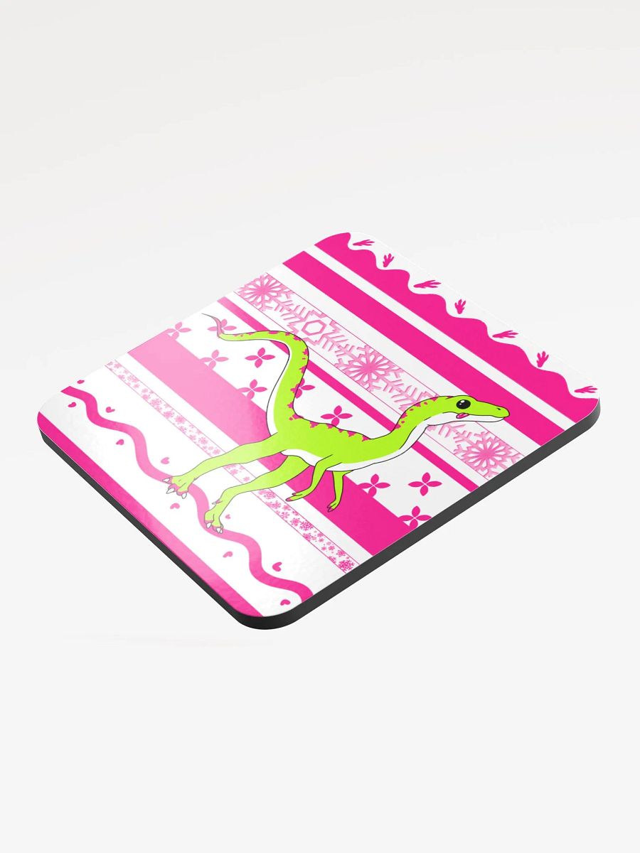 Derpy Dino (Compsognathus) Glossed Cork Coaster product image (3)