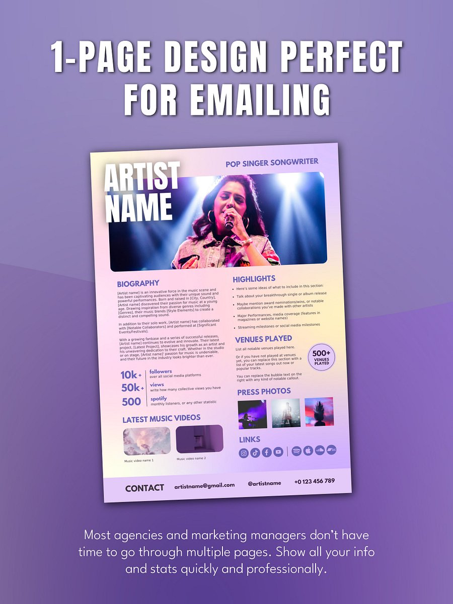 Electronic Press Kit (EPK) Template product image (3)