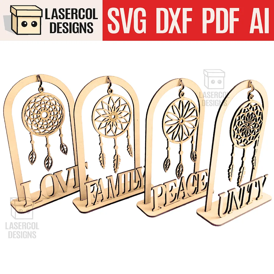 Dreamcatcher on stand - Laser Cut Files product image (1)