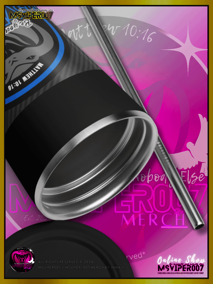 Tumbler - "MsViper_007™ Brand [blue/blk] - Support&Sport" Insulated Tumbler with a Straw By Anna H. product image (9)