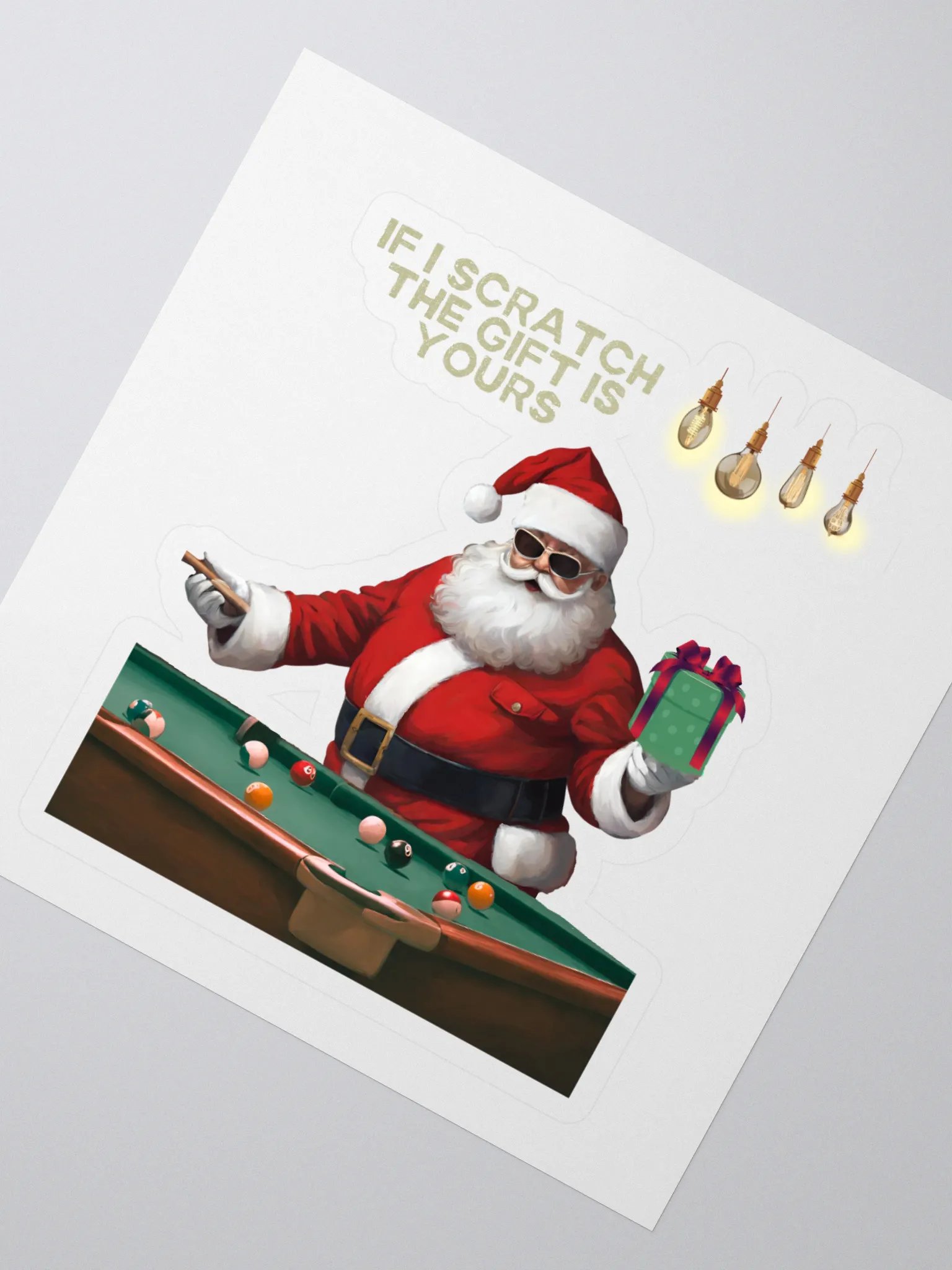 If I Scratch The Gift Is Yours - Pool Shark Santa Sticker product image (2)