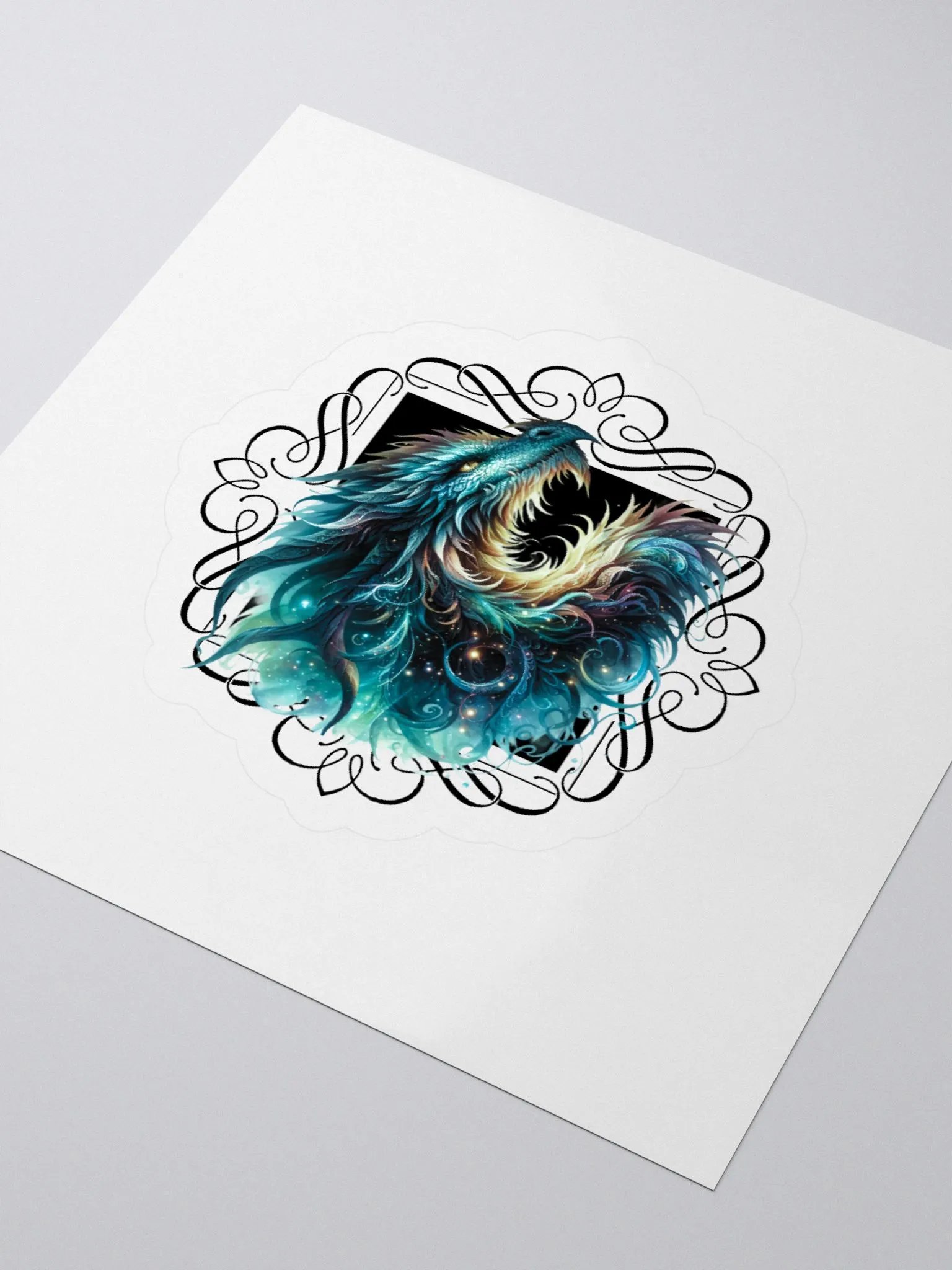 Mystic Aqua Dragon Kiss Cut Stickers product image (6)