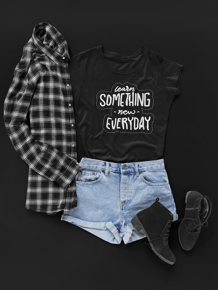 Learn Something New Everyday Black Unisex T-Shirt product image (1)