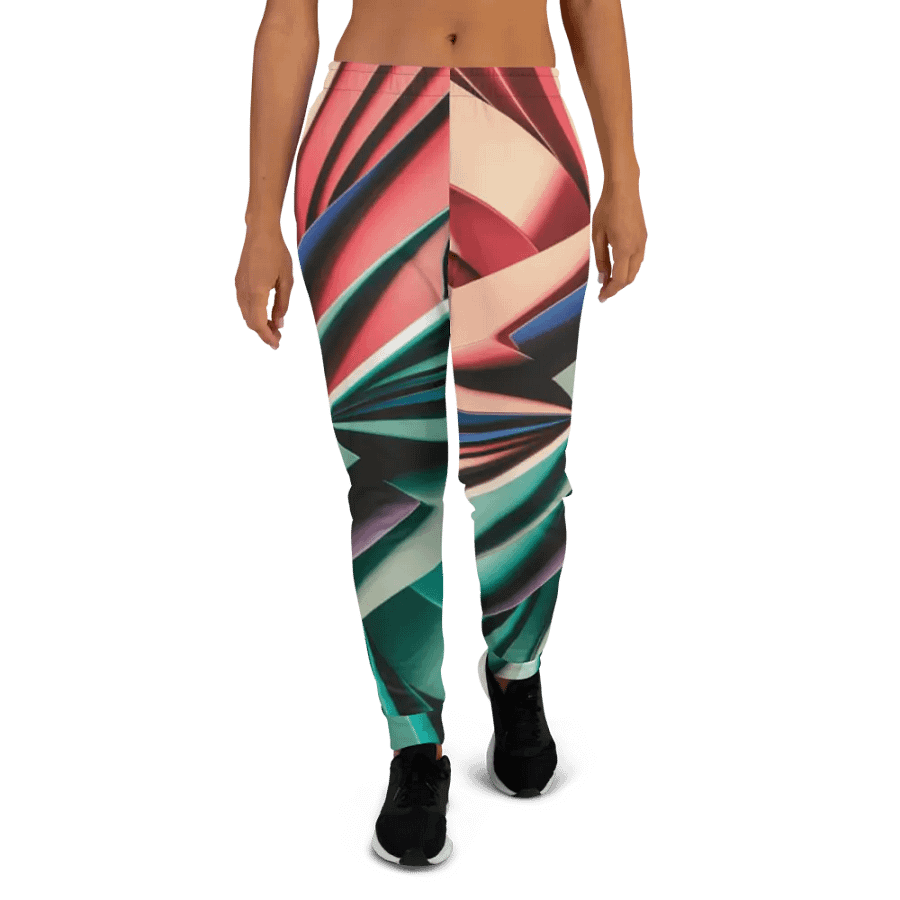 Abstract Geometric Women's Joggers in Vibrant Colors (XS-3XL) product image (5)
