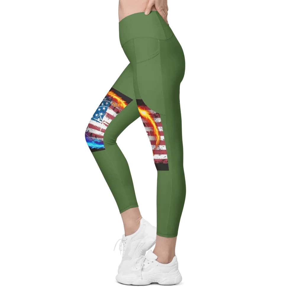 Leggings w pockets fern green product image (3)