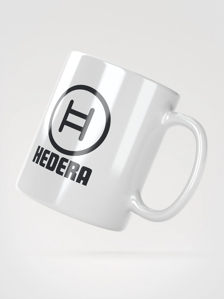 HEDERA Logo White Glossy Mug product image (5)
