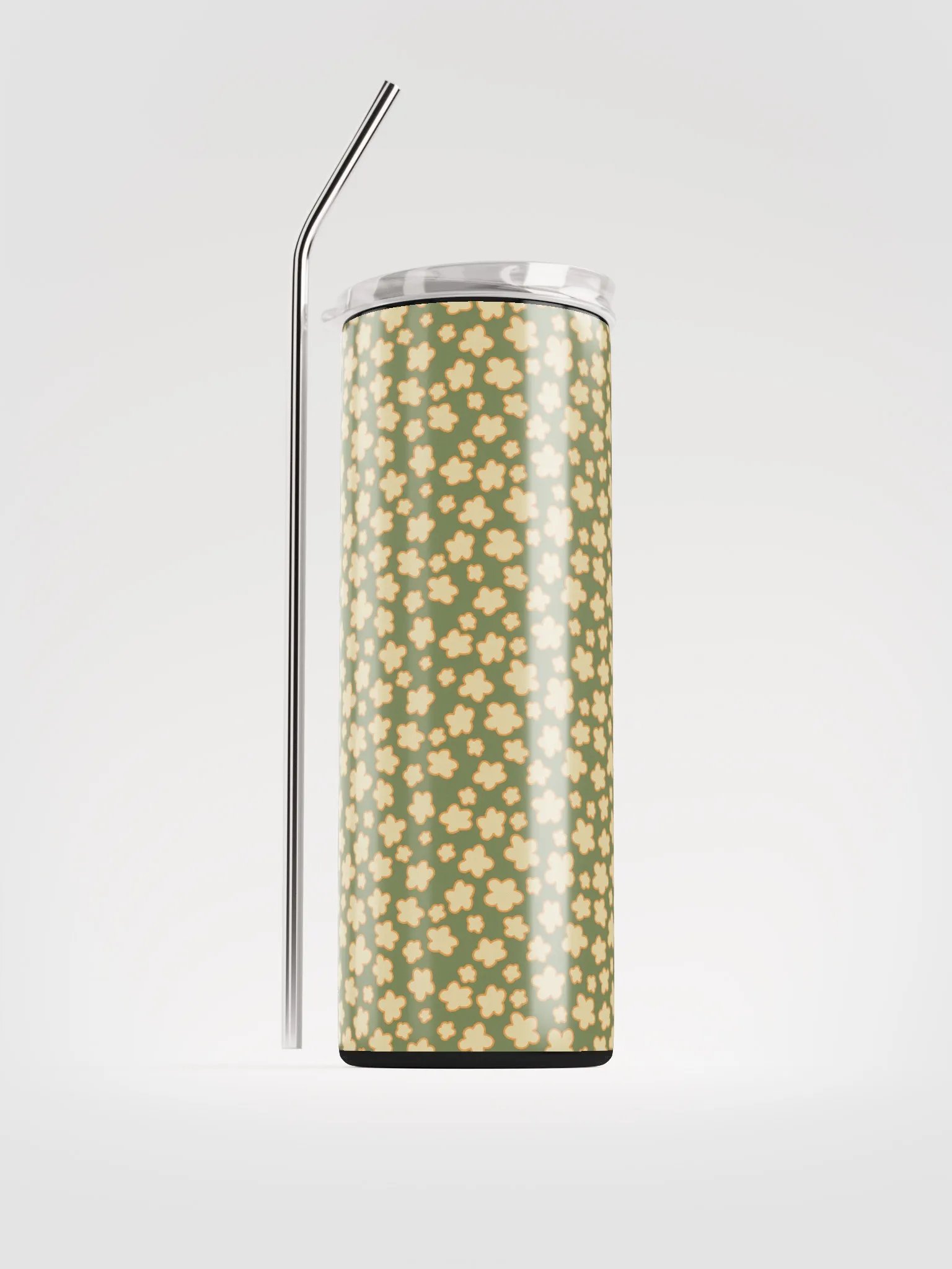 Simple Tan & Green Floral 20-oz. Stainless Steel Tumbler product image (3)