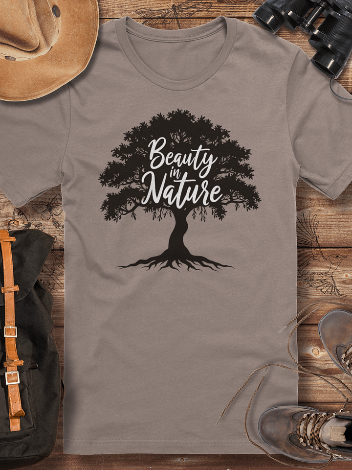 Beauty in Nature T-Shirt, Tree Silhouette Graphic Tee, Nature Lover Shirt, Outdoor Adventure Gift, Eco Friendly Unisex Hiking T-shirt product image (1)