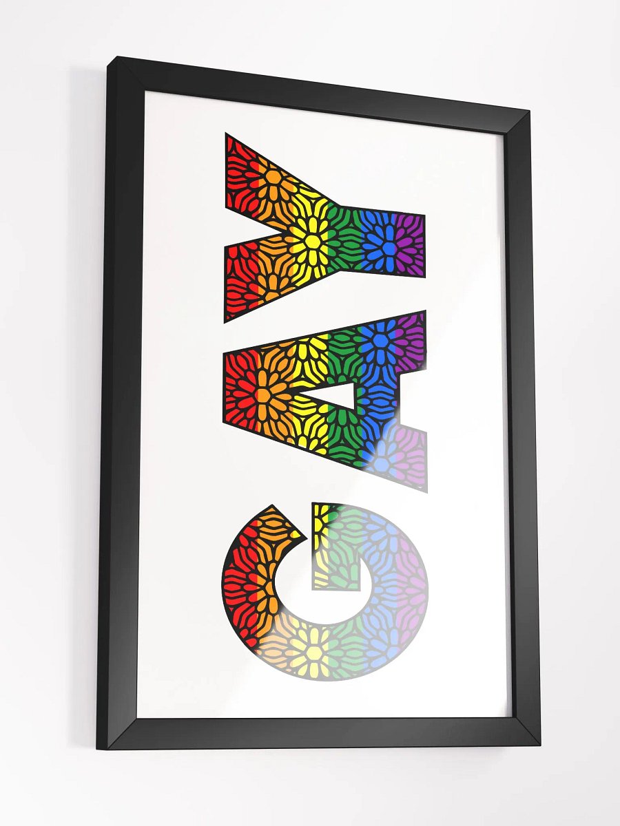 GAY Pride Colors and Flowers Wall Art product image (3)