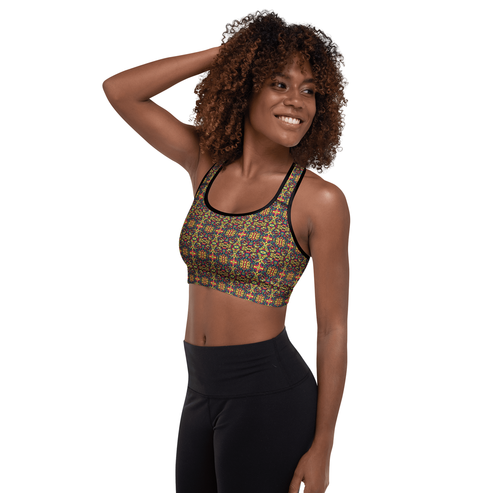 Modern Circus Town Pop Art – Women’s Padded Sports Bra for Yoga and Workout product image (5)