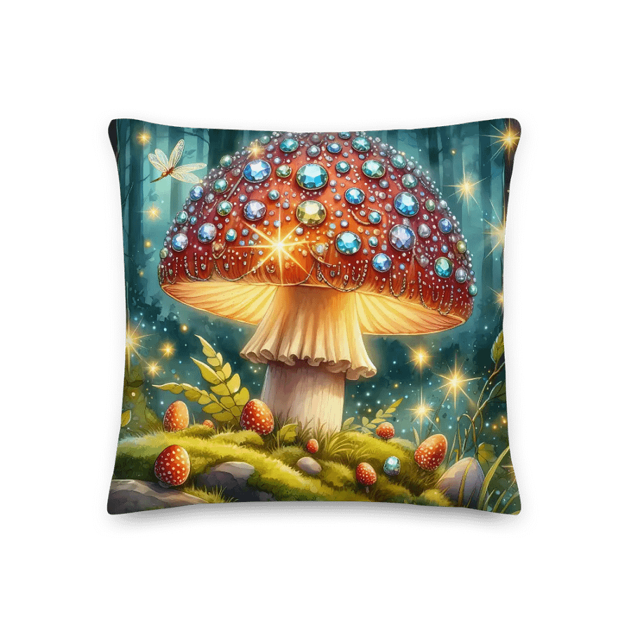 Whimsical Mushroom Pillow with Some Bling | Mushroom Foraging product image (2)
