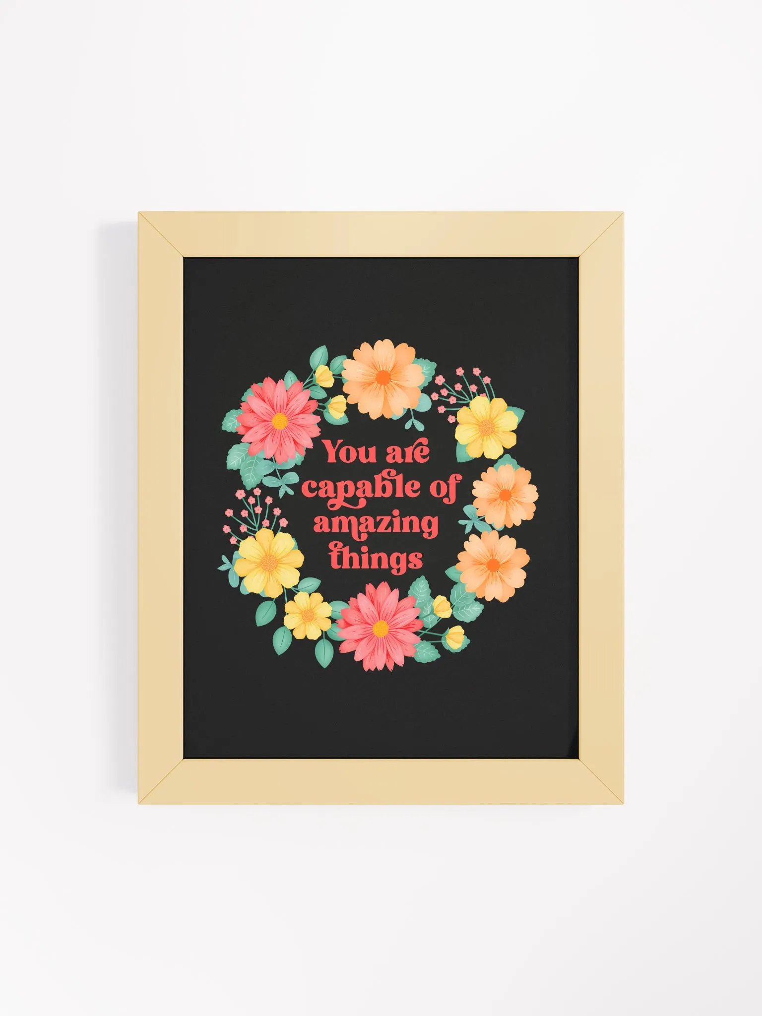 You are capable of amazing things - Motivational Wall Art Black product image (1)