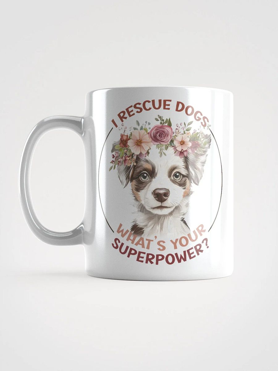 Floral Crown Puppy White Glossy Mug product image (6)