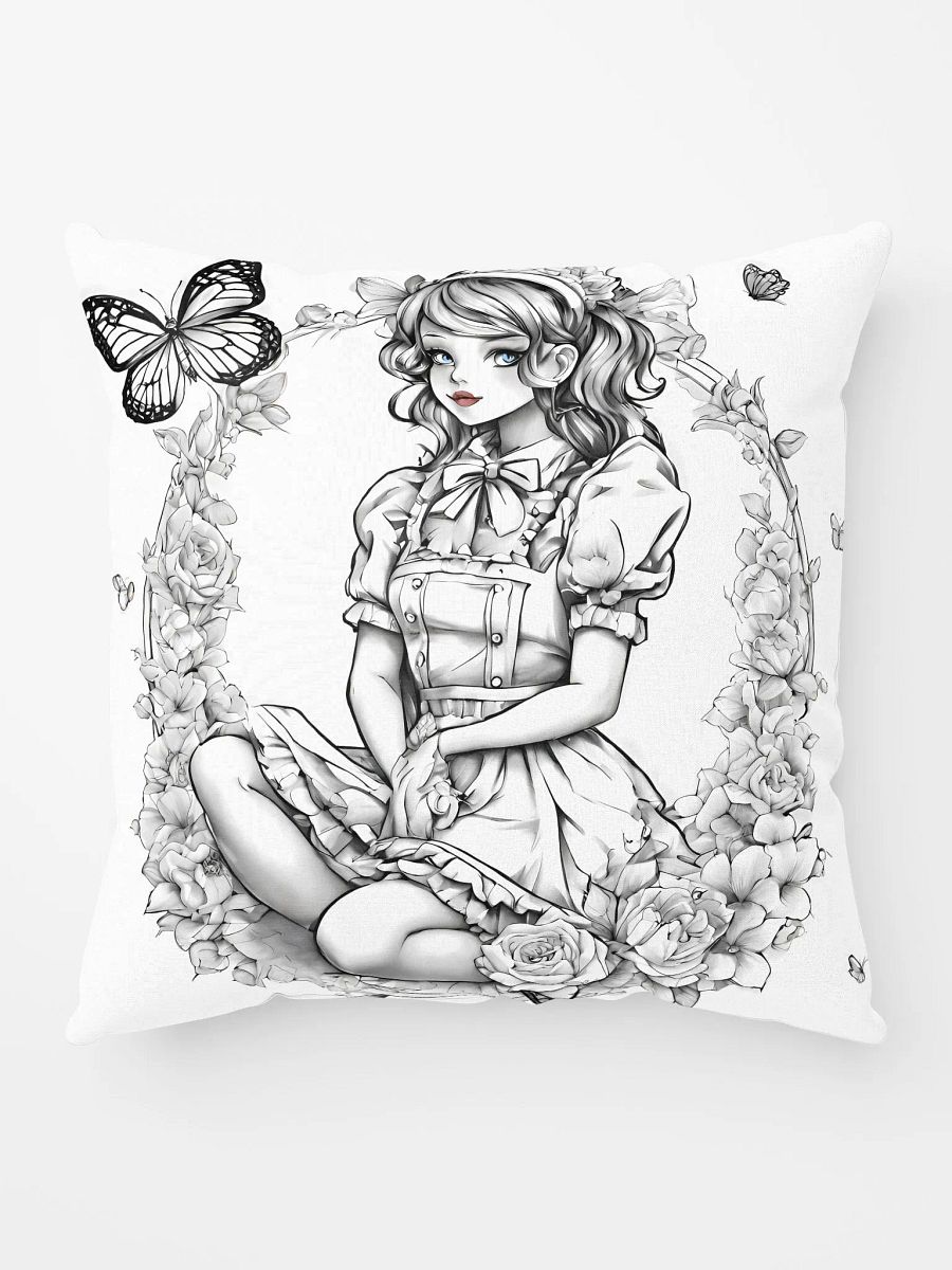 Monochrome Maid Floral Pillow product image (6)