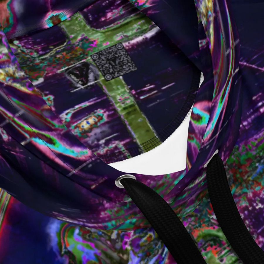 Glitch Cross Unisex AOP Hoodie product image (5)