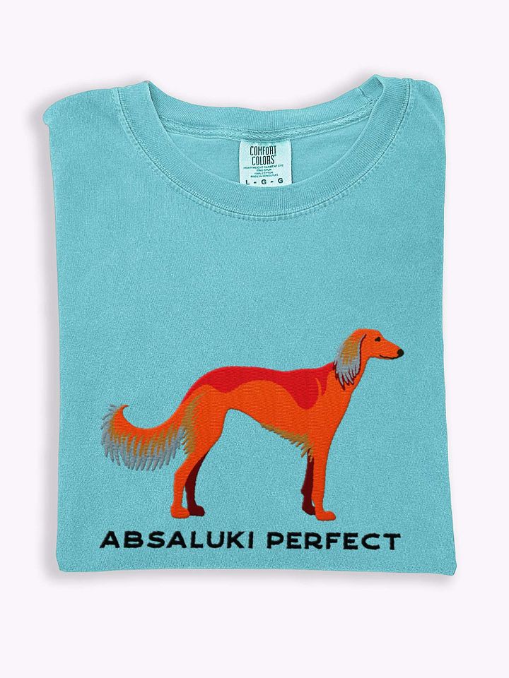 Absaluki Perfect T-Shirt(Embroidered) of a Saluki(Red) product image (1)