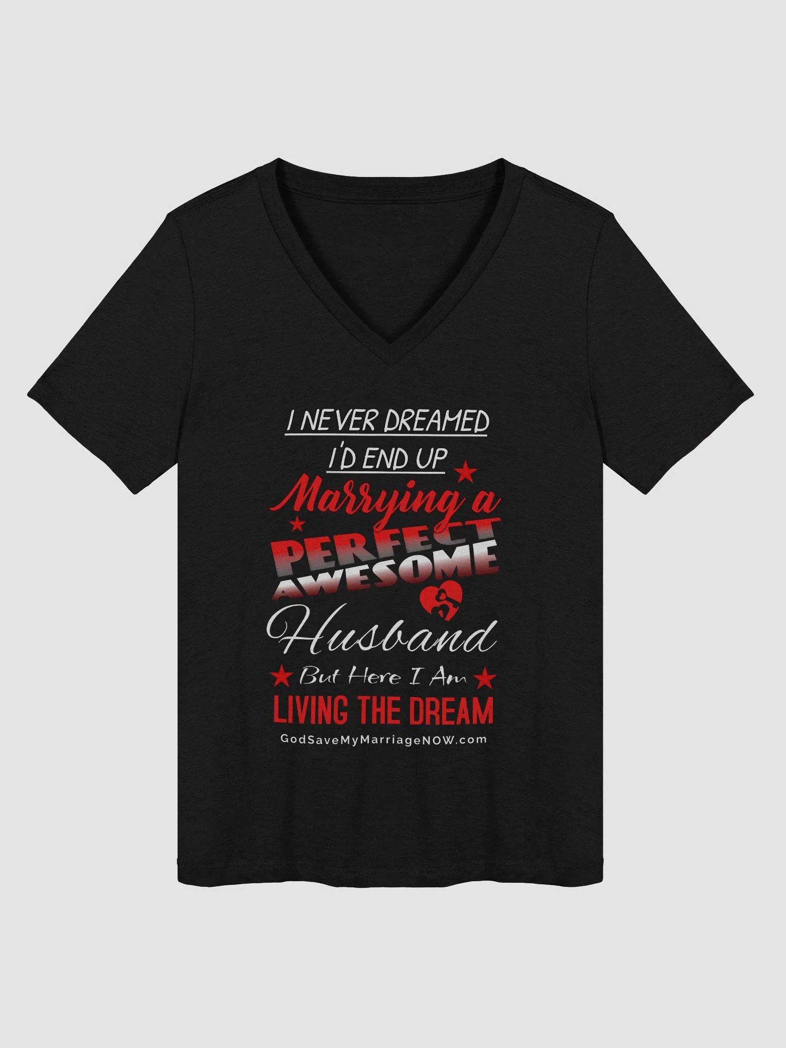 Perfect, Awesome Husband & A Happy Wife is a Happy Life V-Neck Tee product image (1)