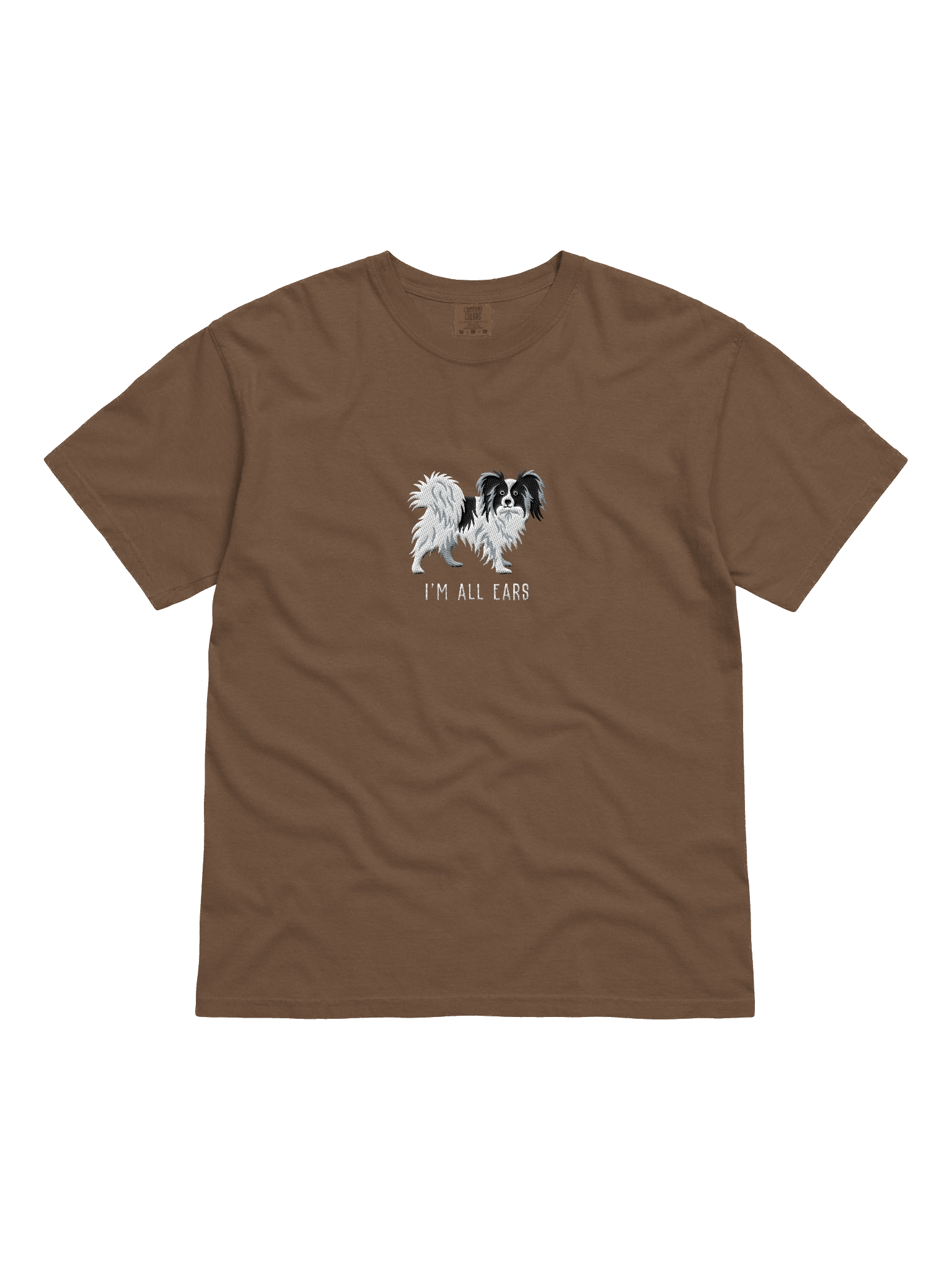 I'm All Ears T-Shirt(Embroidered) of a Papillon(Black & White) product image (11)