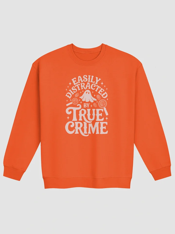 Easily Distracted by True Crime Halloween Spooky Ghost Sweatshirt product image (2)