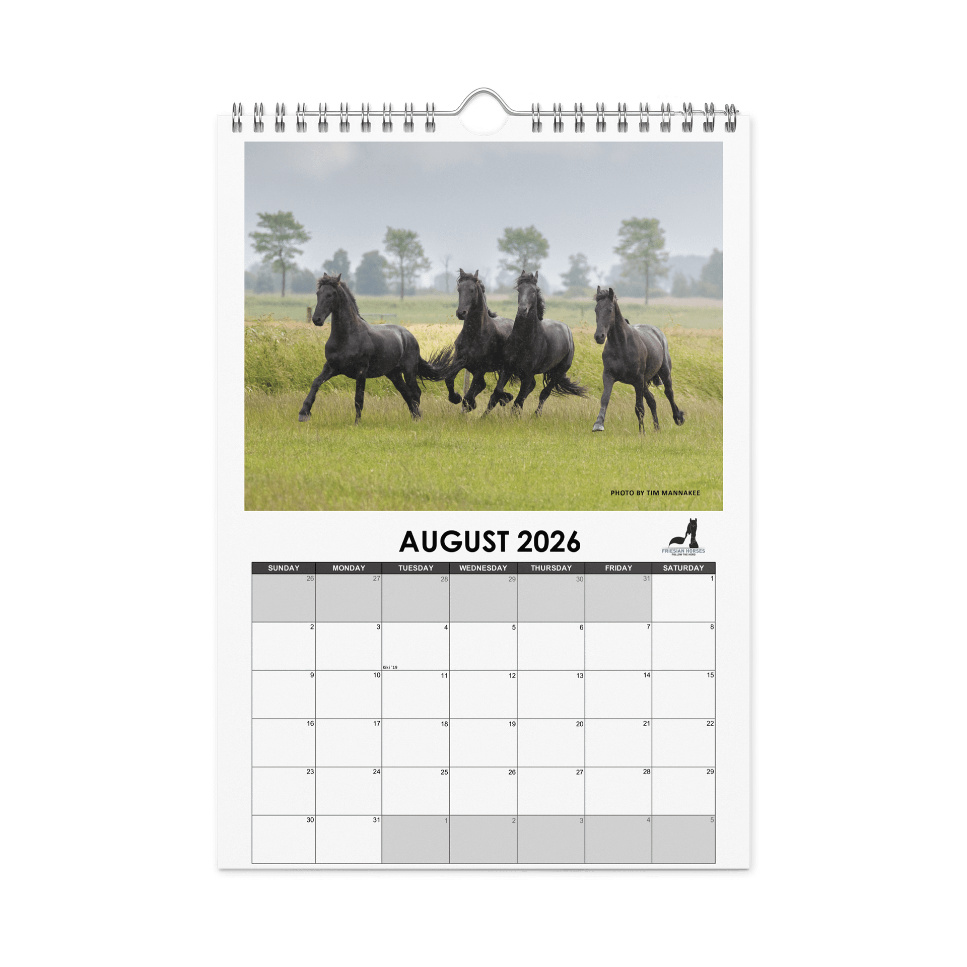 Friesian horses 2026 Wall Calendar product image (2)