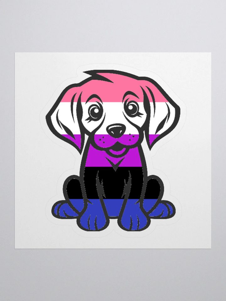 Genderfluid Pride Puppy Sticker product image (1)