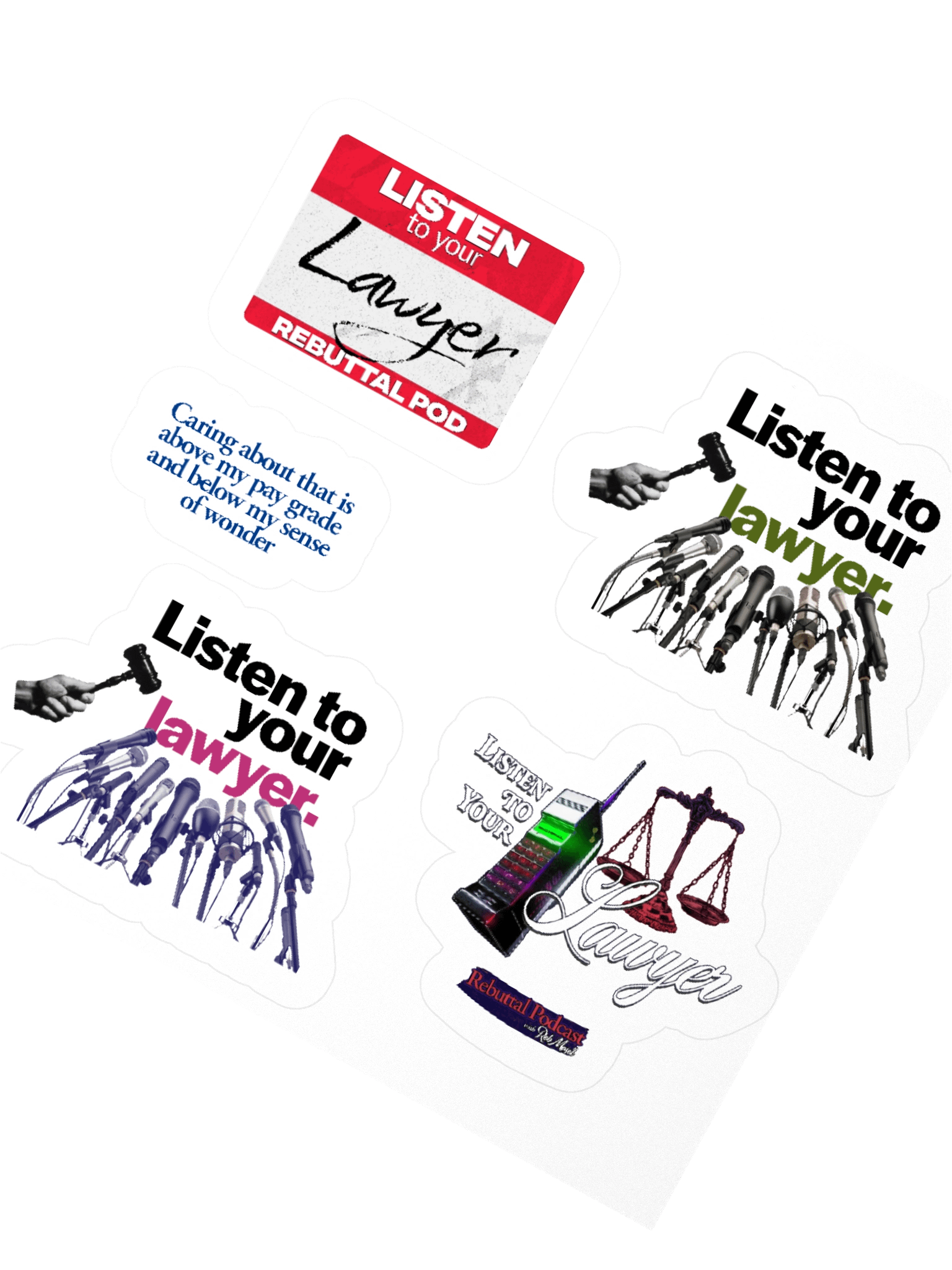 Listen To Your Lawyer Kiss Cut Stickers product image (5)