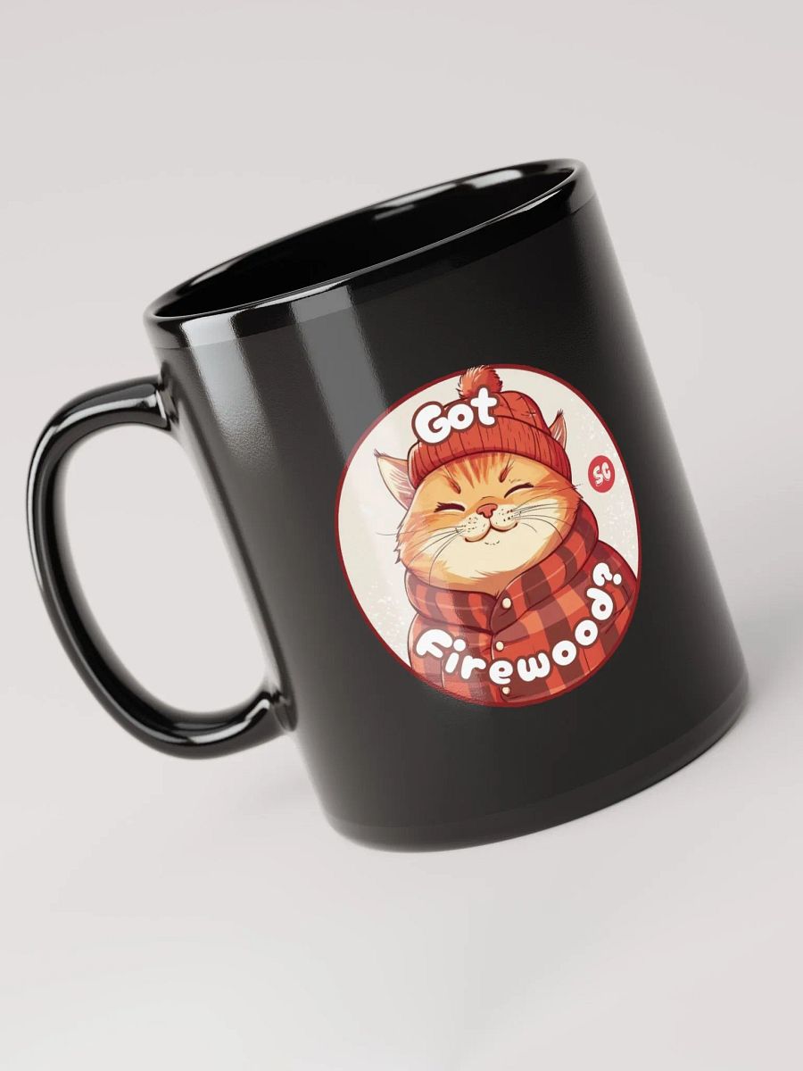 Cozy Cat - Got Firewood? | Black Glossy Mug product image (6)