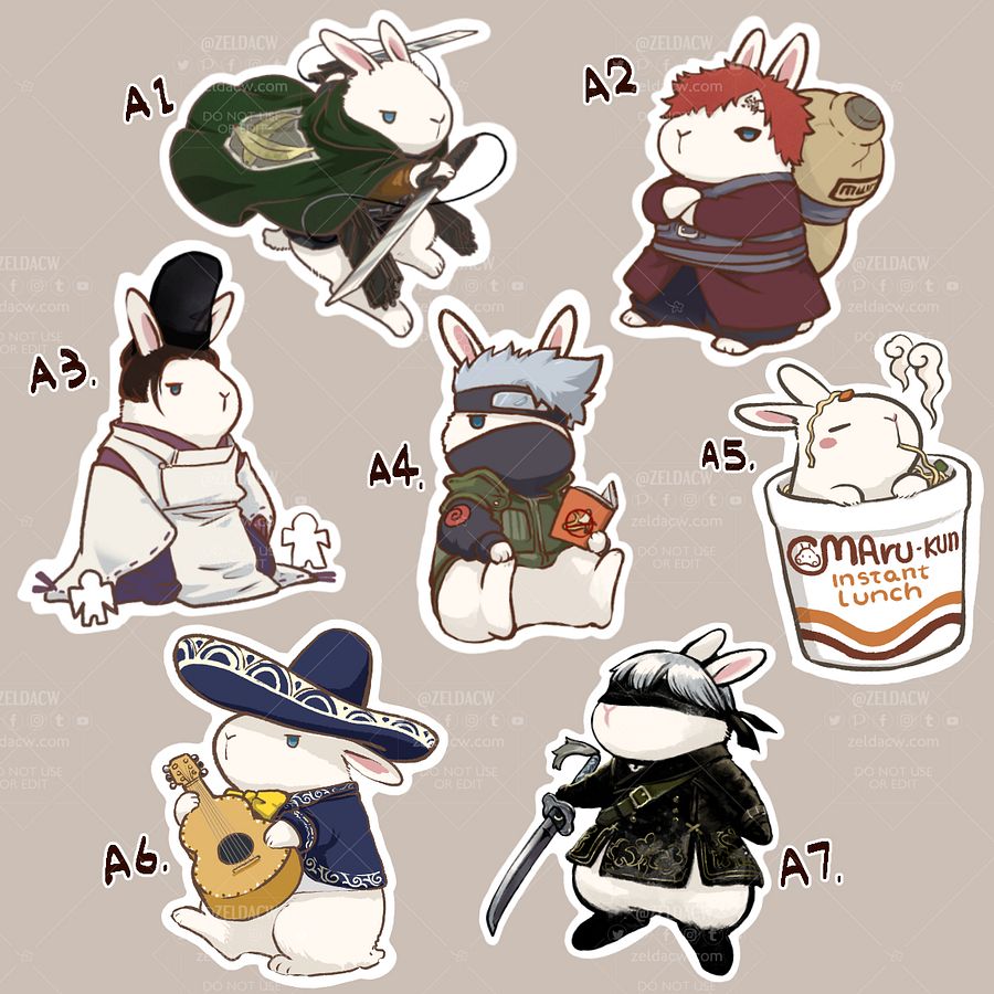 Bunny Boss Maru Cosplay Die-Cut Stickers product image (5)